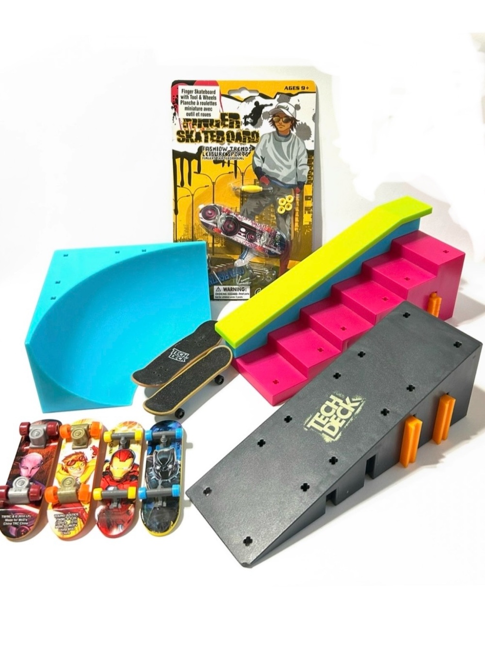 Tech Deck Ramp, Stairs, Quarter Pipe, Flip Luan Oliveira Fingerboard & 6 Cheaps